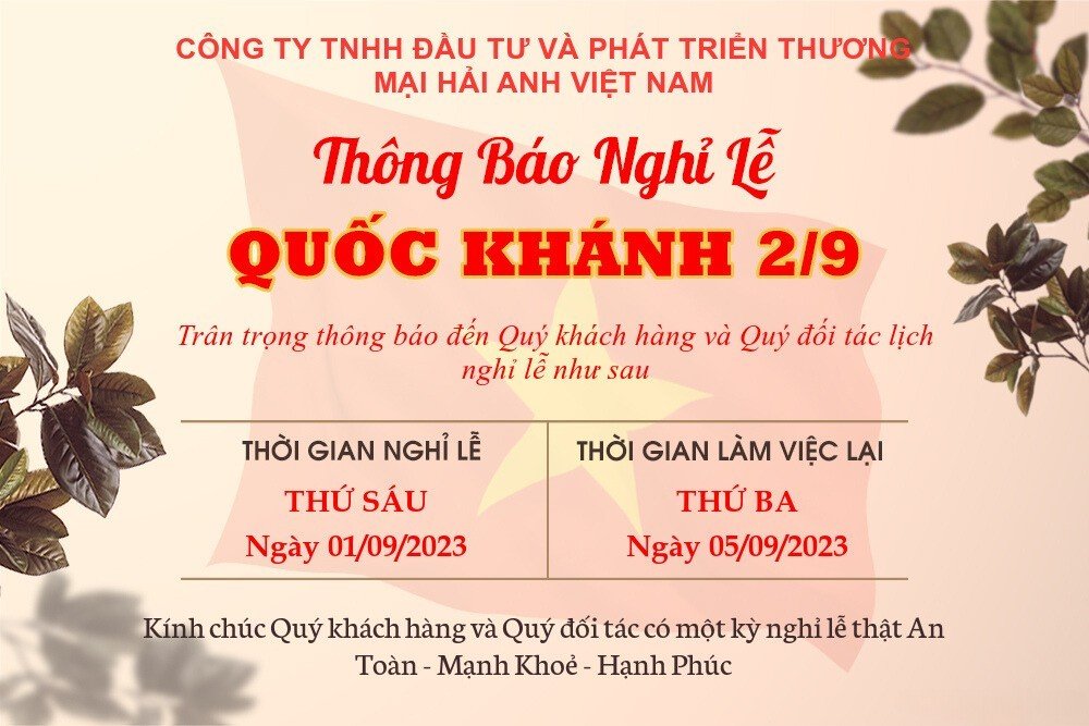 Nghỉ lễ 2-9-2023