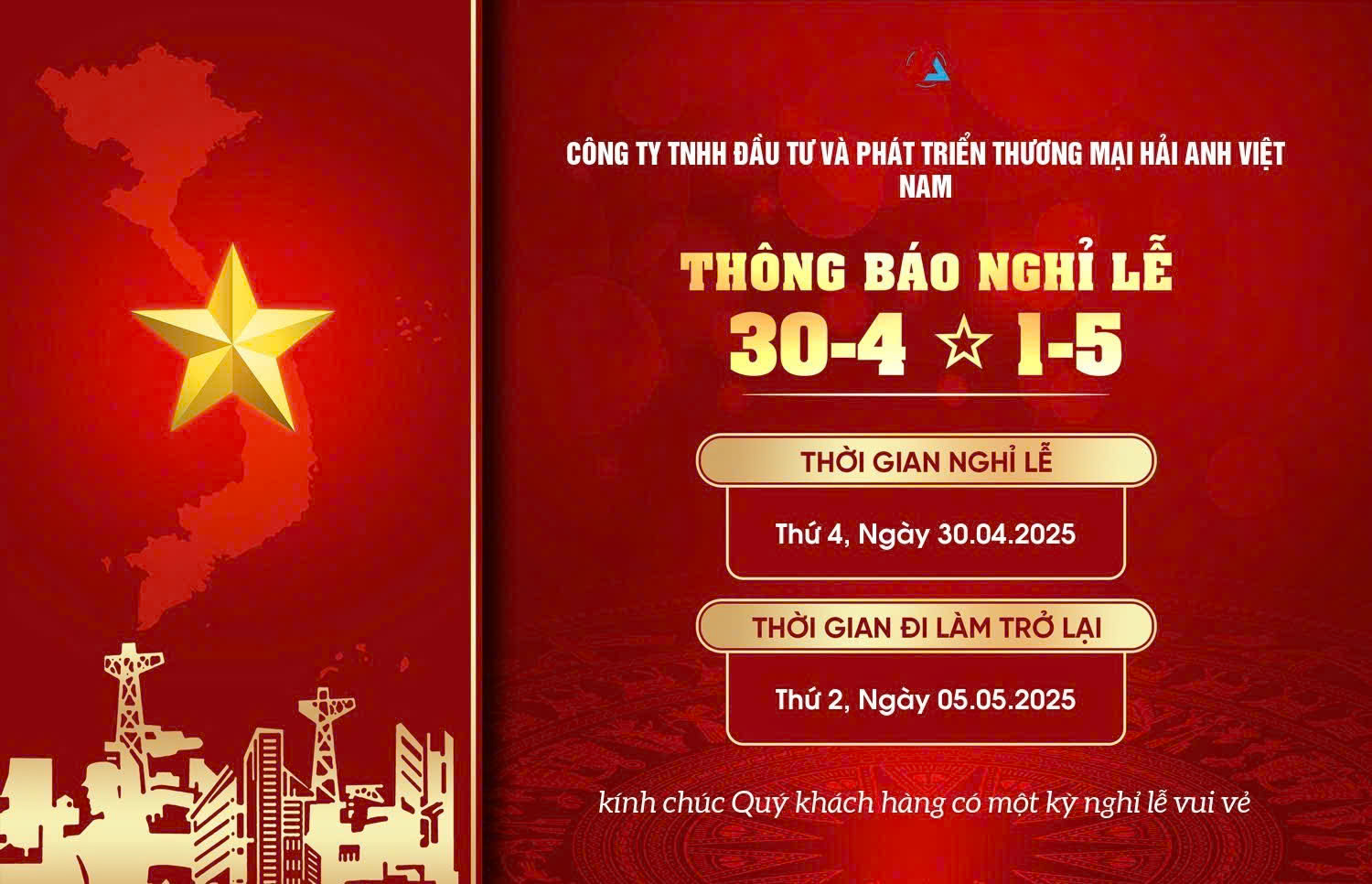 Lịch Nghỉ 30/4 và 1/5 năm 2025
